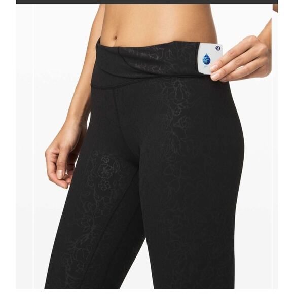 Lululemon Align Pant Folk Floral Emboss Black S z 10 - Picture 2 of 10